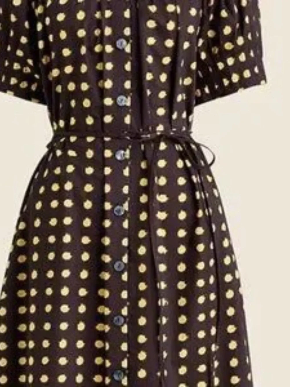 J-Crew Button-up midi dress in dot cotton poplin size-S